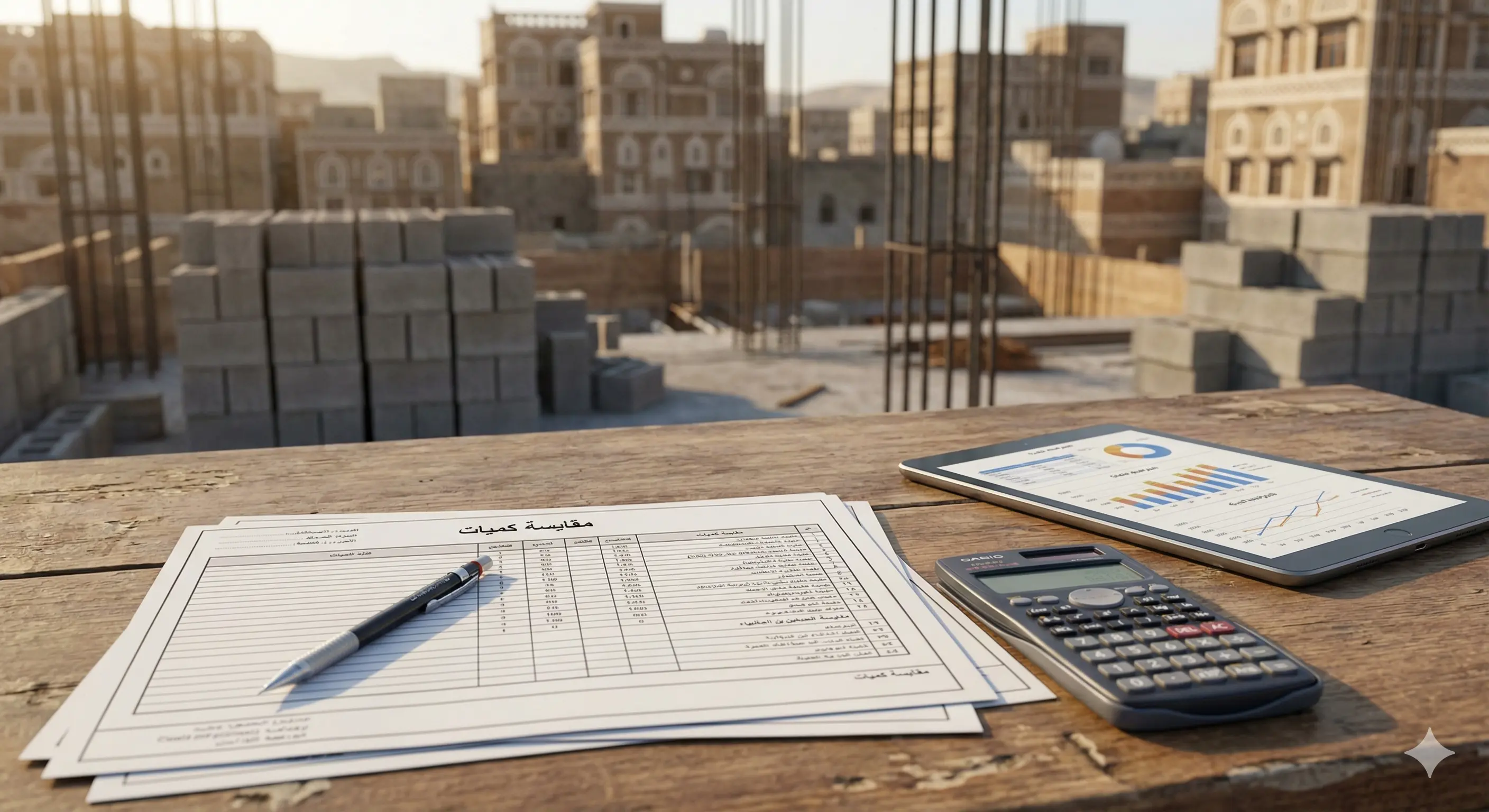 تكلفة وكميات بناء منزل 100 متر في اليمن حديد وأسمنت