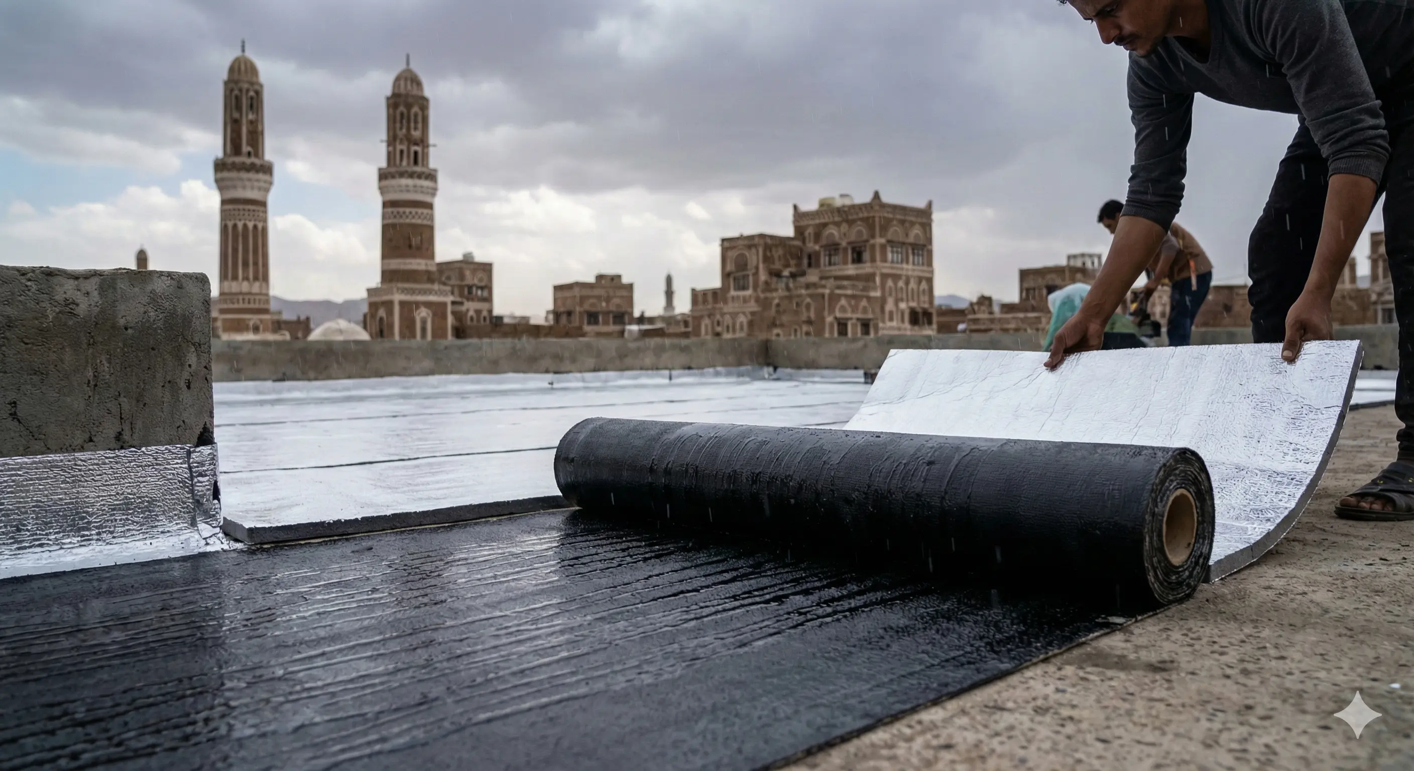 عزل مائي وحراري للأسطح والقواعد في تعز اليمن 2026